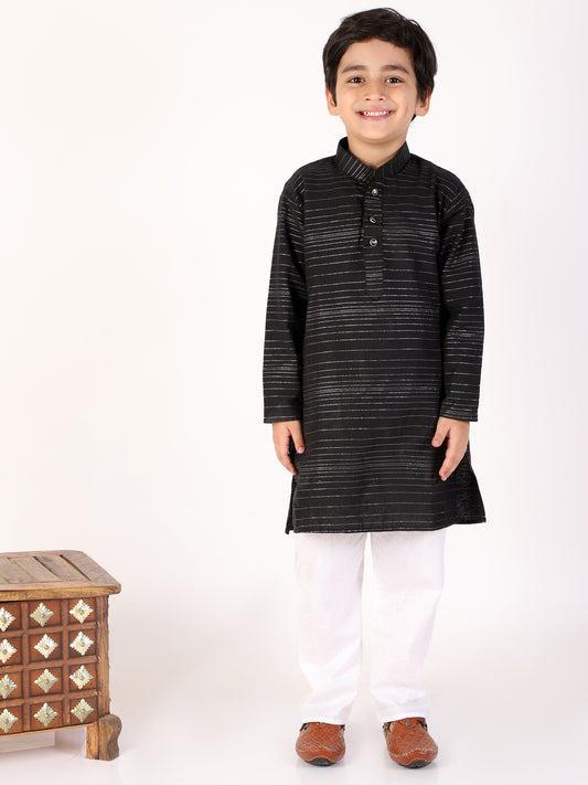 Pro Ethic Boys Black Kurta Pajama with Linen (S-157)