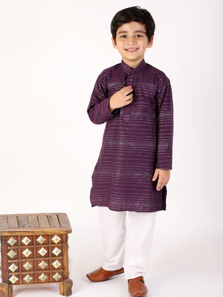 Pro Ethic Boys Purple Kurta Pajama with Linen (S-157)