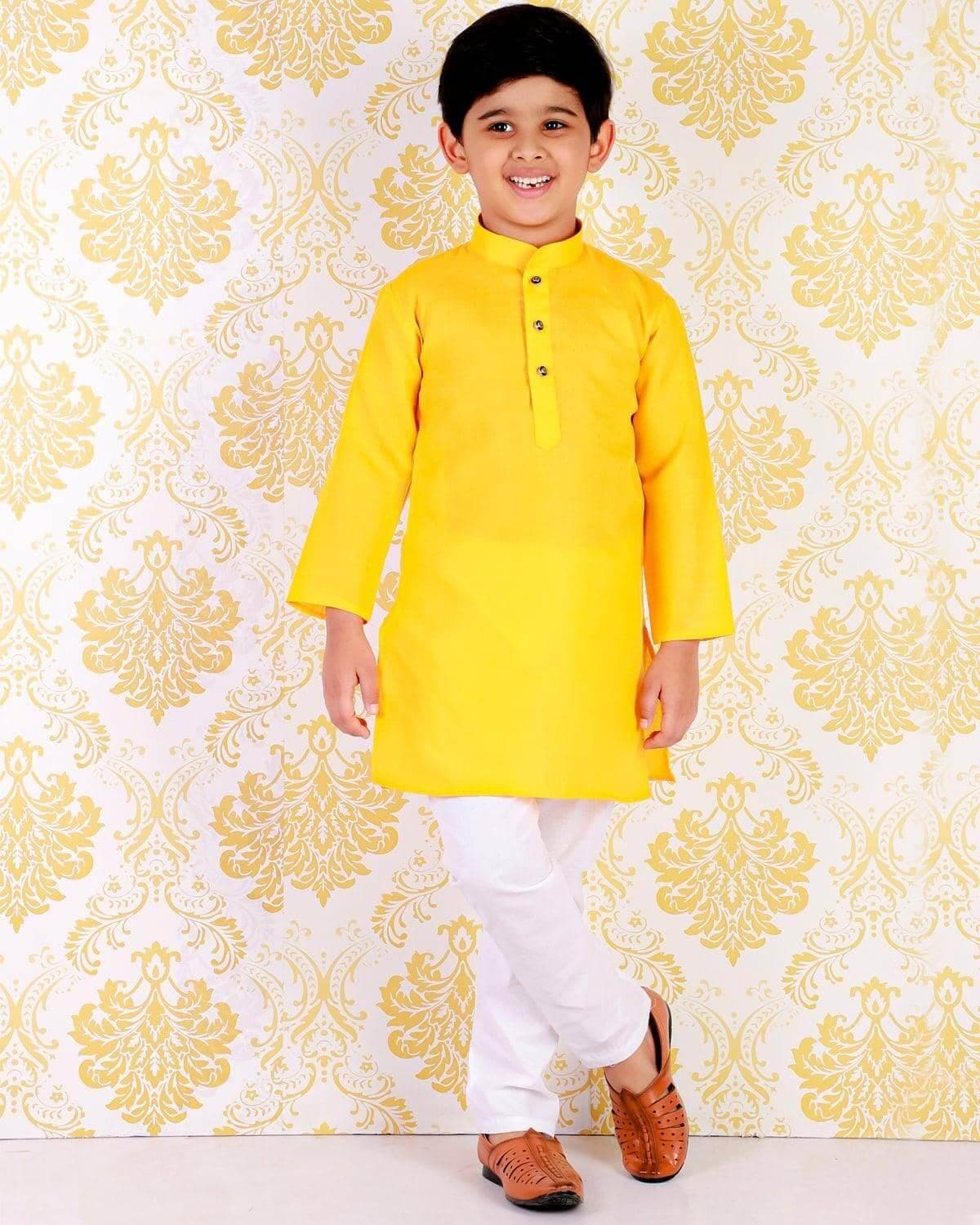 Pro Ethic Ethnic Wear Cotton Self Design Kurta Pajama Set for Kids and Boys #S-122