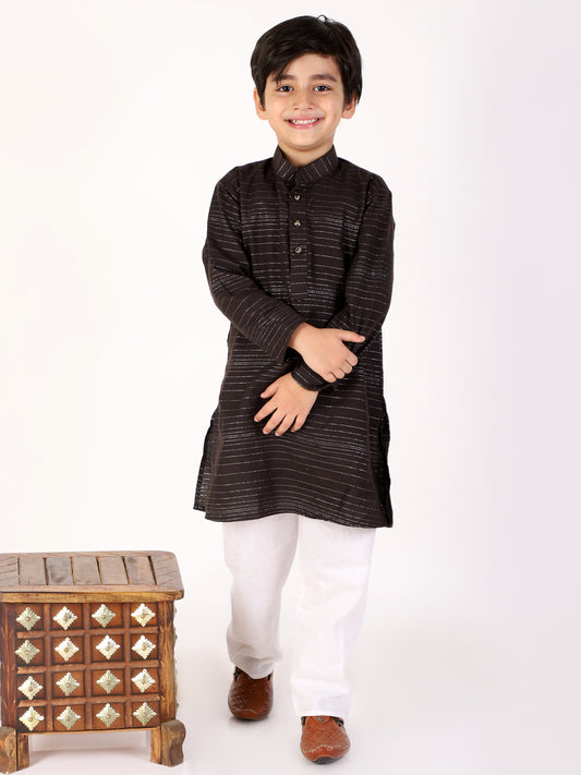 Pro Ethic Boys Brown Kurta Pajama with Linen (S-157)