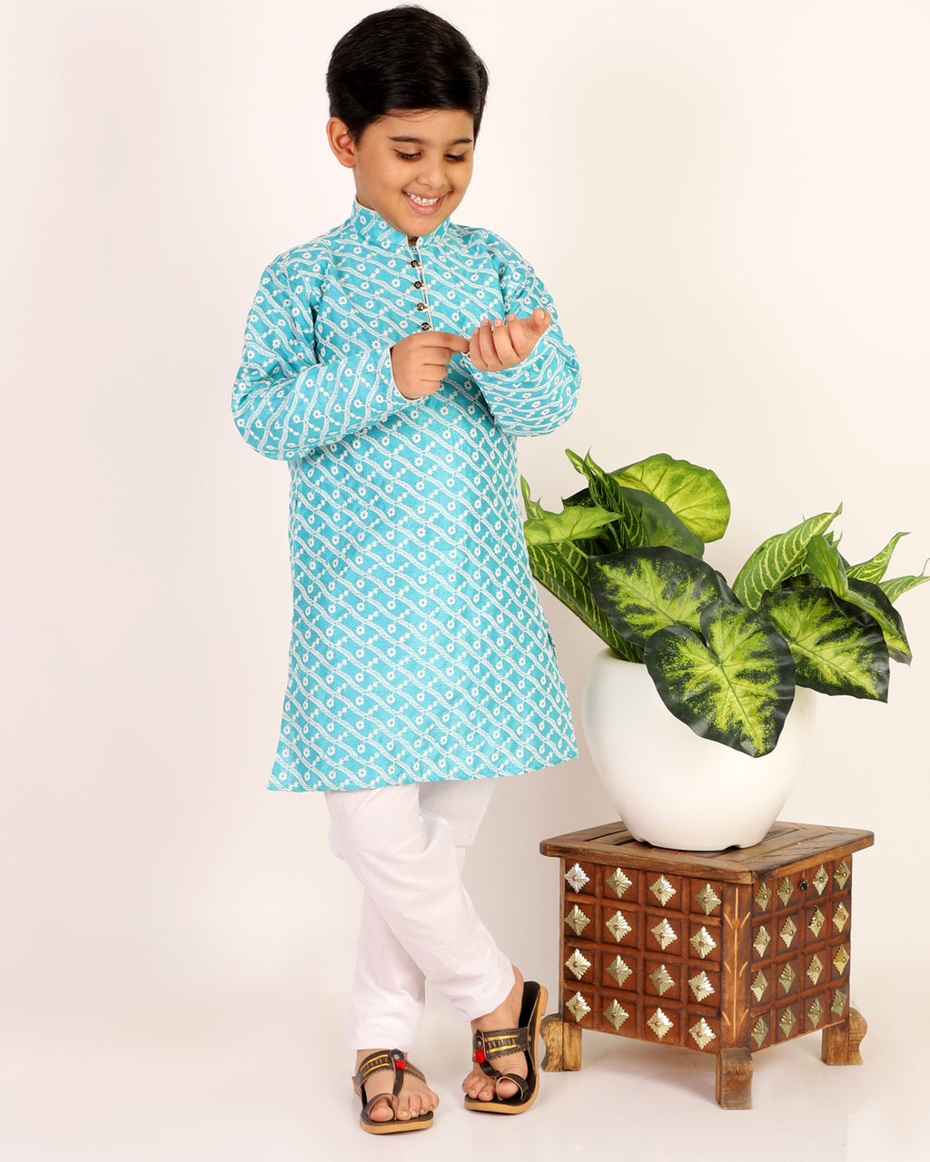 kids kurta pajama for boys 1 to 16 years sky blue