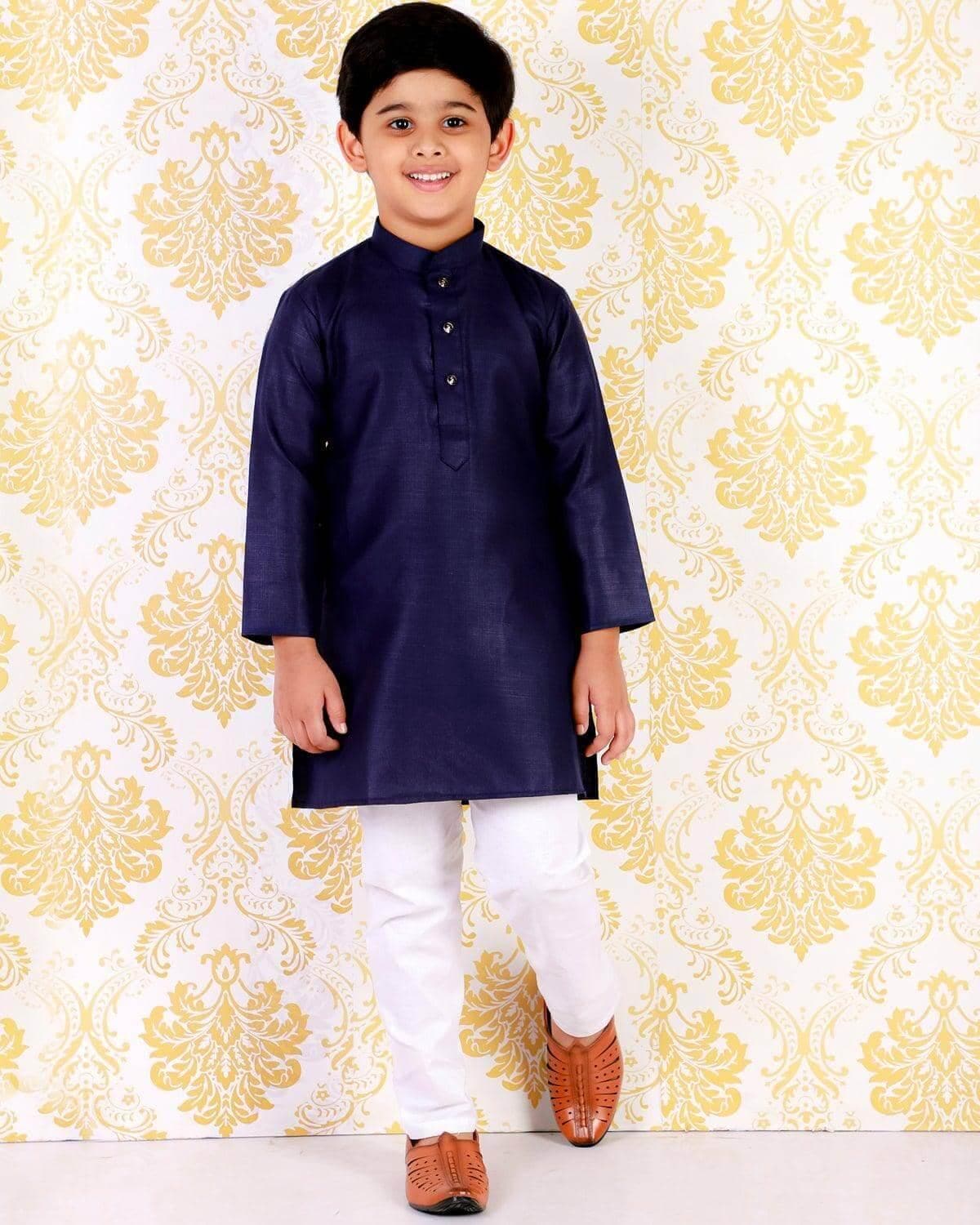 Pro Ethic Ethnic Wear Cotton Self Design Kurta Pajama Set for Kids and Boys #S-122