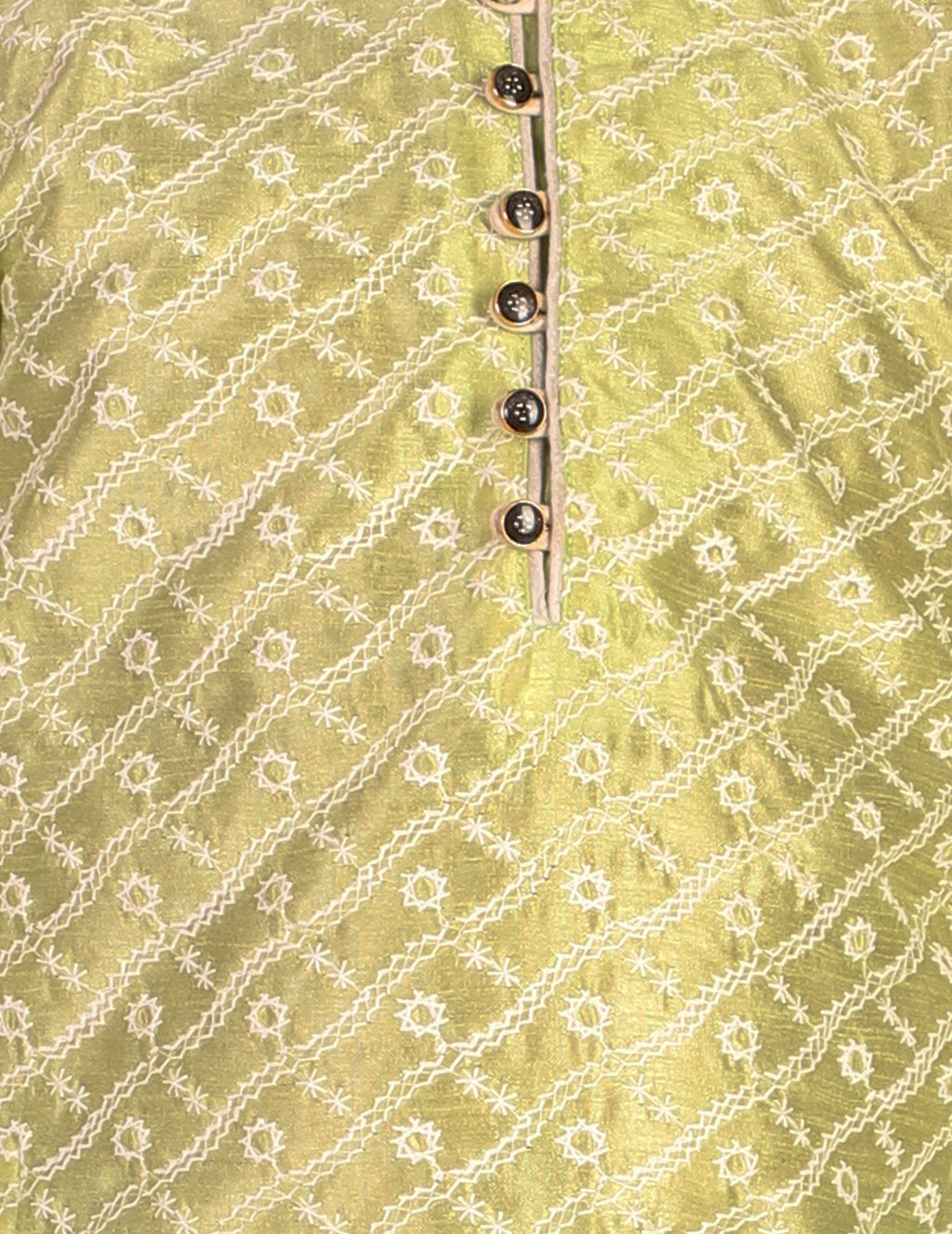 Pro Ethic Boys Kurta Pajama & Waistcoat Set Silk Chicken Design Green (S-177)