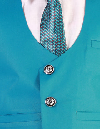 Pro Ethic Three Piece Suit For Boys Cotton Turquoise Floral Print T-121