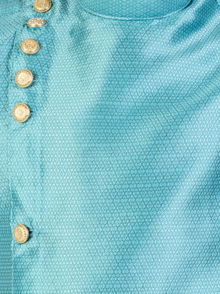 Pro Ethic Firozi Men's Kurta Pajama Silk Self Design (A-102)