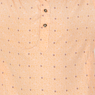 Pro Ethic Men's Kurta pajama set - Printed | Cotton | Peach | (A-114)
