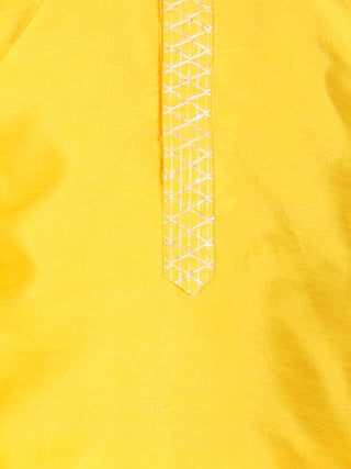 Pro Ethic Men's Kurta Pajama Set Silk - Yellow (A-104)