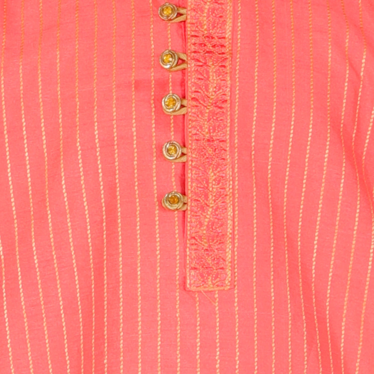 Pro Ethic Men's Silk Kurta Pajama | Mandarin Collar | Pink (A-109)