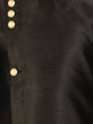 Pro Ethic Boy's Silk Jacquard Style Black Kurta Pajama Set (S-162)