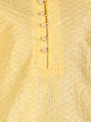 Pro Ethic Boy's Silk Jacquard Lemon Kurta Pajama Set (S-161)