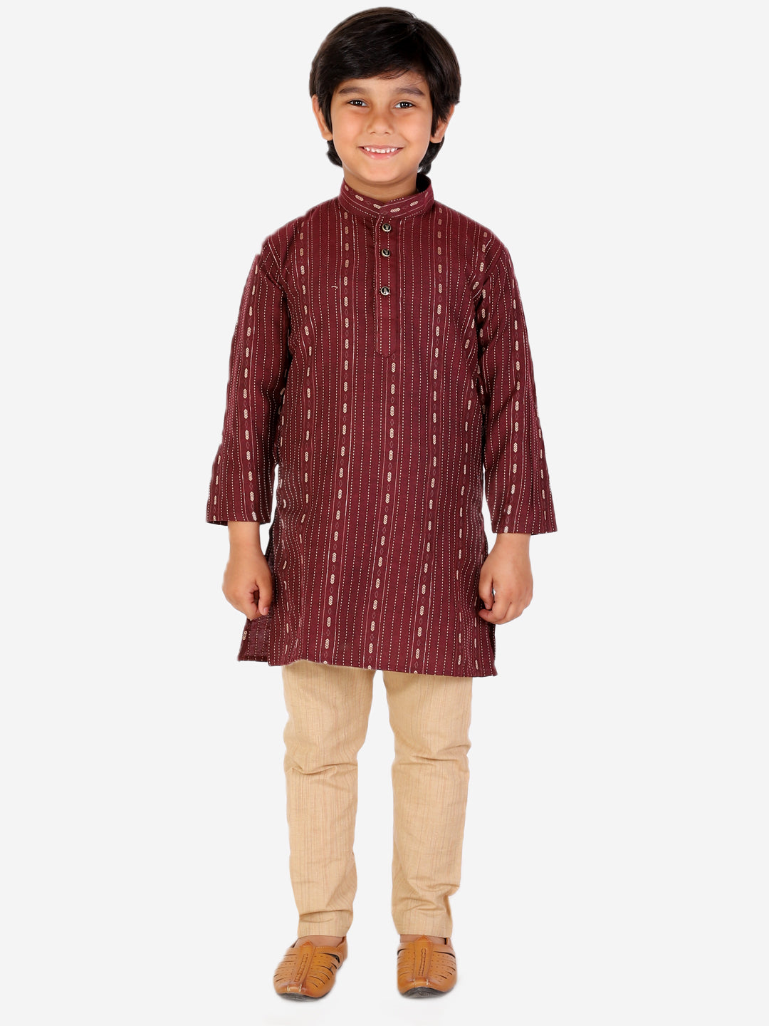 Pro Ethic Maroon Cotton Kids Kurta Pajama For Boys 153