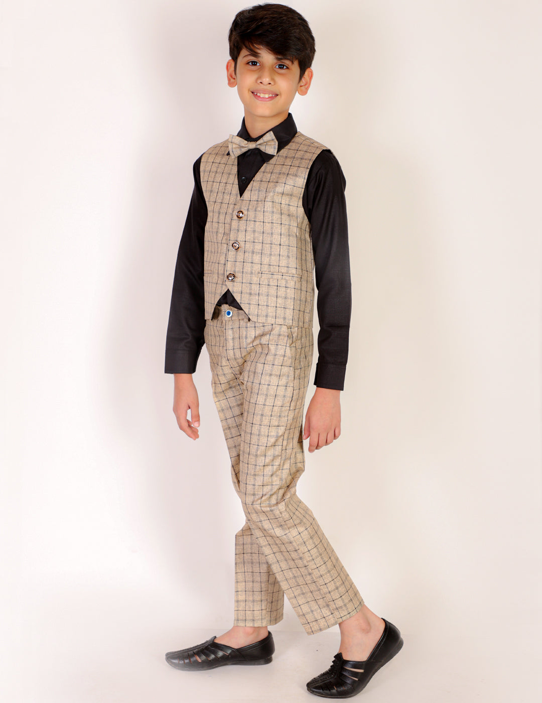 Pro Ethic Three Piece Suit For Boys Beige T-125