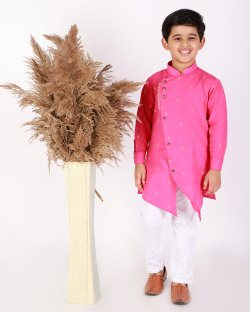 Pro Ethic Boys Cut Kurta Pajama Pink Cotton 1 To 16 Years