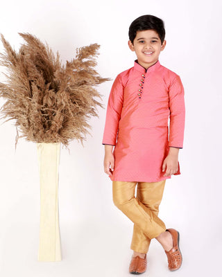 Boys Ethnic Wear Kurta Pajama - Silk Pink