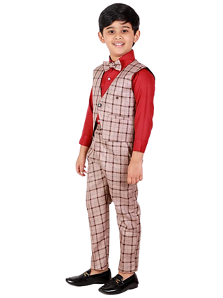 Pro Ethic Three Piece Suit For Boys Maroon T-124