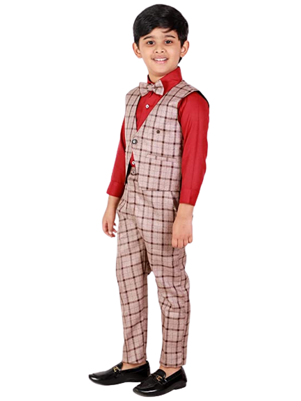 Pro Ethic Three Piece Suit For Boys Maroon T-124