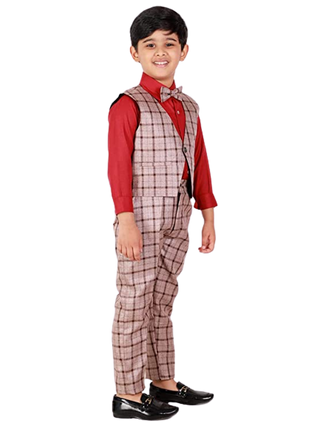 Pro Ethic Three Piece Suit For Boys Maroon T-124