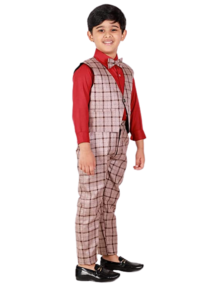 Pro Ethic Three Piece Suit For Boys Maroon T-124