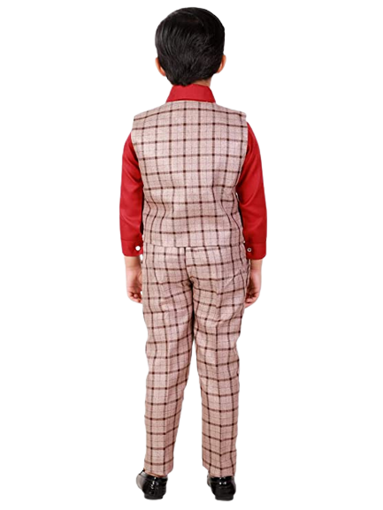Pro Ethic Three Piece Suit For Boys Maroon T-124